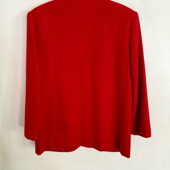 Vintage Savannah Bold Red 100% Wool Blazer, Size: 10 Petite - Picture 4 of 6